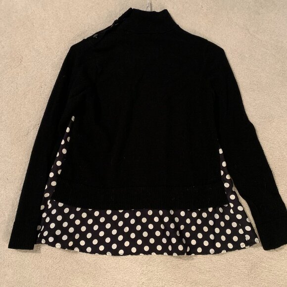 Kate Spade Wool Sweater with Silk Polka Dot Trim Size S - Picture 6 of 6